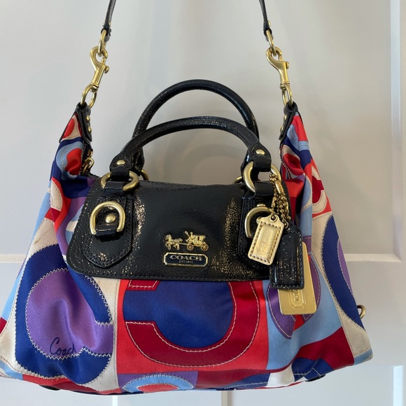 Coach Statement Blue, White, Red, Purple Handbag - Picture 1 of 11